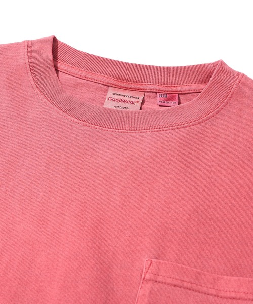 Goodwear(グッドウェア)の「【Goodwear/グッドウェア】7.6オンス USAコットン 無地 製品染めクルーネックロングスリーブTシャツ(Tシャツ/カットソー・メンズ・スモークピンク/チャコールグレー/イエロー/ダークブルー/グリーン・LARGE/MEDIUM/SMALL)」の16枚目の写真