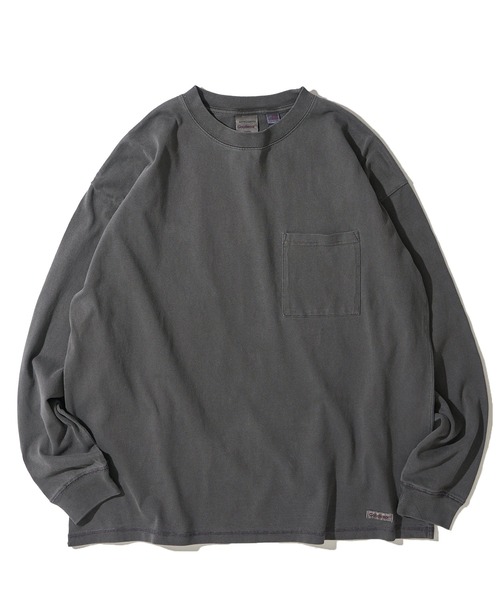 Goodwear(グッドウェア)の「【Goodwear/グッドウェア】7.6オンス USAコットン 無地 製品染めクルーネックロングスリーブTシャツ(Tシャツ/カットソー・メンズ・スモークピンク/チャコールグレー/イエロー/ダークブルー/グリーン・LARGE/MEDIUM/SMALL)」の6枚目の写真