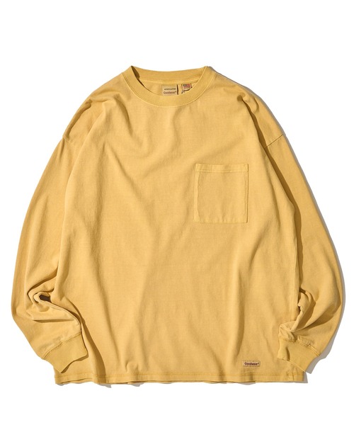 Goodwear(グッドウェア)の「【Goodwear/グッドウェア】7.6オンス USAコットン 無地 製品染めクルーネックロングスリーブTシャツ(Tシャツ/カットソー・メンズ・スモークピンク/チャコールグレー/イエロー/ダークブルー/グリーン・LARGE/MEDIUM/SMALL)」の12枚目の写真