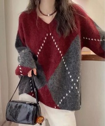 ヒステリックグラマー BOX柄 ジャカード セーター 新品未着用 HYSTERIC GLAMOUR（ヒステリックグラマー）の「VIXEN BOX柄ジャ