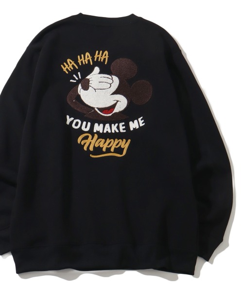 セール】【Disney/ディズニー】 アートワーク デザイン 裏起毛 クルー