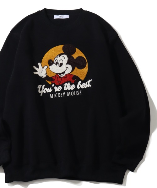 セール】【Disney/ディズニー】 アートワーク デザイン 裏起毛 クルー