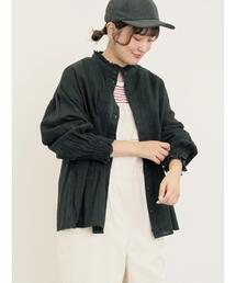 Samansa Mos2 | 【Cross×Linen】ピンタックブラウス(シャツ/ブラウス)