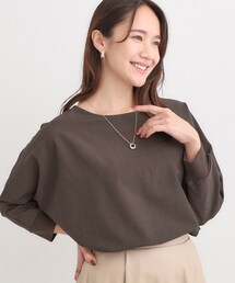 DRESKIP | 【洗濯後しわになりにくい】1枚でサマ見え 8分袖ドルマンブラウス(シャツ/ブラウス)