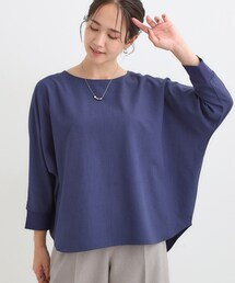 五分袖」に該当するレディースのシャツ/ブラウス（ブルー