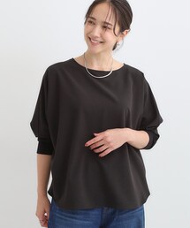 【高レビュー/洗濯後しわになりにくい】1枚でサマ見え 8分袖ドルマンブラウス
