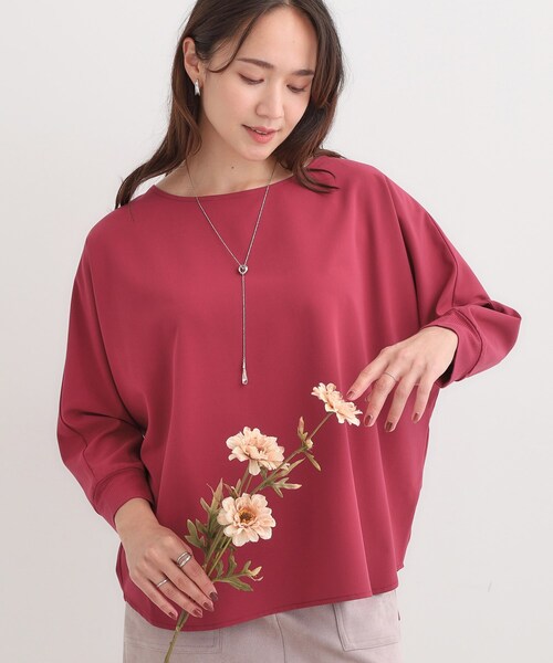 DRESKIP(ドレスキップ)の「【高レビュー/洗濯後しわになりにくい】1枚でサマ見え 8分袖ドルマンブラウス(シャツ/ブラウス・レディース・イエロー/ブルー系その他/ライトグレー/ワインレッド/ブラック/ブラウン系その他・00)」の6枚目の写真