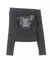 TITTY&CO. | オフショルレタリングトップス(Tシャツ/カットソー)