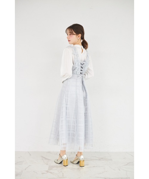 tocco closet フリル付きバックレースアップシアーチェックワンピース 楽天市場】フリル付きバックレースアップシアーチェックワンピース