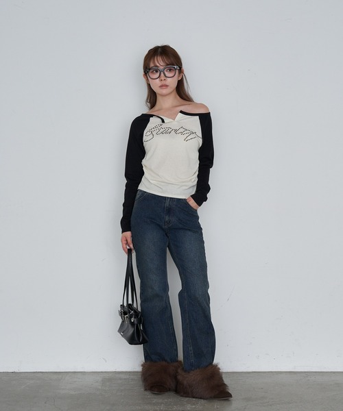 RAY CASSIN(レイカズン)の「スキッパーラグランT(Tシャツ/カットソー・レディース・アイボリー/ライトベージュ/グレー系その他2・FREE)」の7枚目の写真