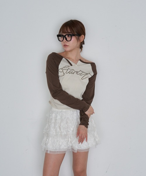 RAY CASSIN(レイカズン)の「スキッパーラグランT(Tシャツ/カットソー・レディース・アイボリー/ライトベージュ/グレー系その他2・FREE)」の11枚目の写真