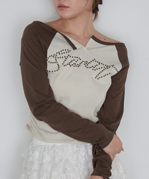 RAY CASSIN(レイカズン)の「スキッパーラグランT(Tシャツ/カットソー・レディース・アイボリー/ライトベージュ/グレー系その他2・FREE)」の16枚目の写真