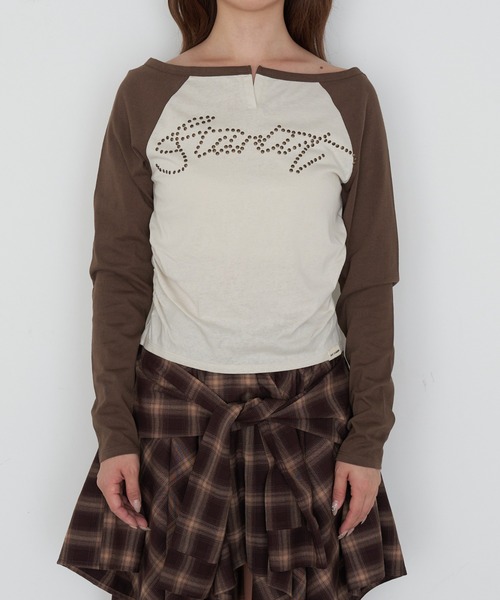 RAY CASSIN(レイカズン)の「スキッパーラグランT(Tシャツ/カットソー・レディース・アイボリー/ライトベージュ/グレー系その他2・FREE)」の19枚目の写真