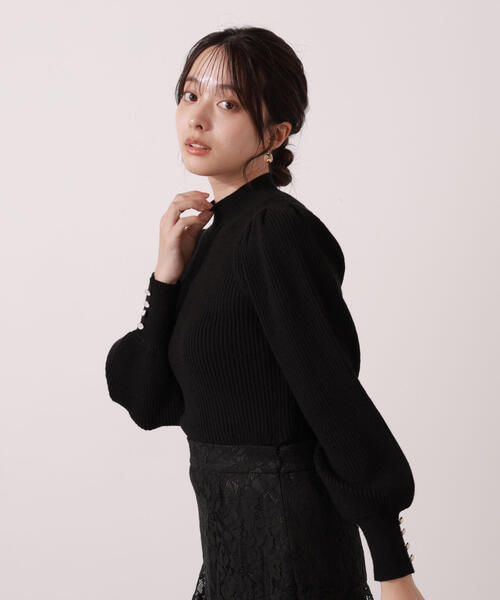 PROPORTION BODY DRESSING（プロポーションボディドレッシング）の「＜ウォッシャブル＞ハイネックボリュームスリーブニット / 1215270004（ニット/セーター・レディース・グレー/ブラック/ホワイト系その他/ブラウン・MEDIUM/SMALL）」の7枚目の写真
