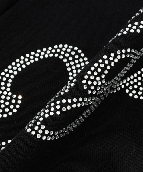 X-girl Stages（エックスガールステージス）の「ラインストーンロゴショート丈トレーナー（スウェット・キッズ・ブラック/ラベンダー・110cm/90cm/100cm/120cm/130cm/140cm）」の7枚目の写真