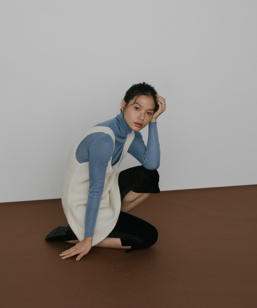 duei(デュイ)の「ニットミニワンピース(ワンピース・レディース・グレー/アイボリー・FREE)」の10枚目の写真