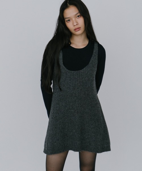 duei(デュイ)の「ニットミニワンピース(ワンピース・レディース・グレー/アイボリー・FREE)」の15枚目の写真