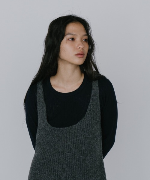 duei(デュイ)の「ニットミニワンピース(ワンピース・レディース・グレー/アイボリー・FREE)」の16枚目の写真
