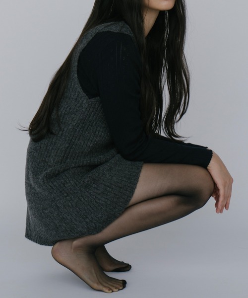 duei(デュイ)の「ニットミニワンピース(ワンピース・レディース・グレー/アイボリー・FREE)」の19枚目の写真