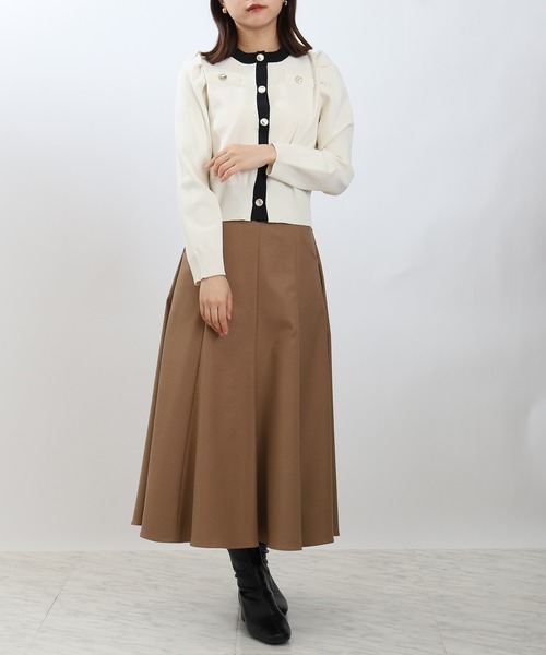 ASTORIA ODIER（アストリアオディール）の「配色パワショルカーディガン（カーディガン/ボレロ・レディース・グレイッシュブルー/アイボリー/ブラック・MEDIUM）」の8枚目の写真