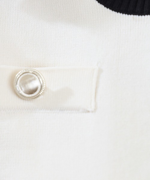 ASTORIA ODIER（アストリアオディール）の「配色パワショルカーディガン（カーディガン/ボレロ・レディース・グレイッシュブルー/アイボリー/ブラック・MEDIUM）」の20枚目の写真