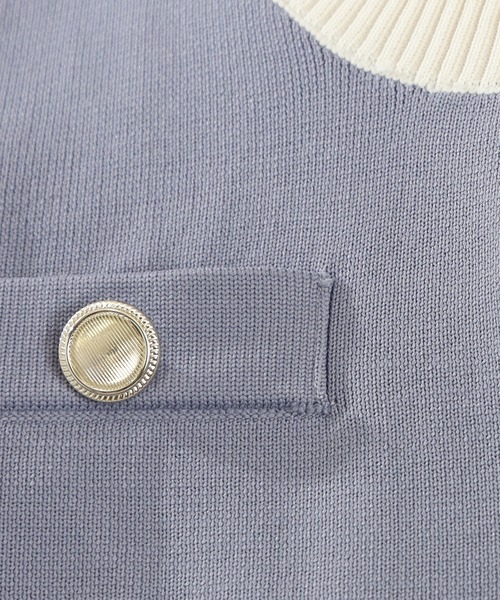 ASTORIA ODIER（アストリアオディール）の「配色パワショルカーディガン（カーディガン/ボレロ・レディース・グレイッシュブルー/アイボリー/ブラック・MEDIUM）」の21枚目の写真