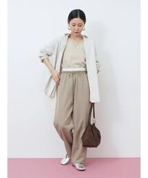 Samansa Mos2 blue | ダブルウエストアソートイージーパンツ(その他パンツ)