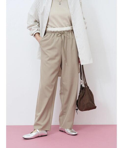 Samansa Mos2 blue（サマンサモスモスブルー）の「ダブルウエストアソートイージーパンツ（その他パンツ・レディース・ベージュ/ブラック/グレー/ブラウン・F）」の4枚目の写真