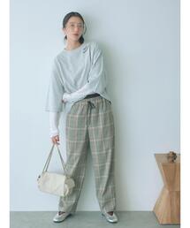 Samansa Mos2 blue | ダブルウエストアソートイージーパンツ(その他パンツ)