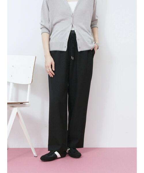 Samansa Mos2 blue（サマンサモスモスブルー）の「ダブルウエストアソートイージーパンツ（その他パンツ・レディース・ベージュ/ブラック/グレー/ブラウン・F）」の2枚目の写真