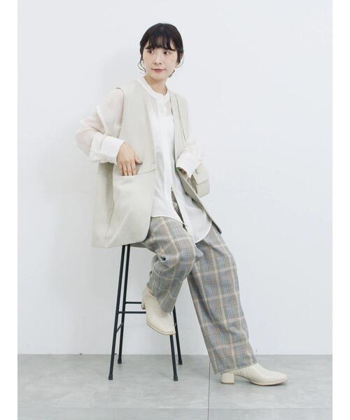Samansa Mos2 blue（サマンサモスモスブルー）の「ダブルウエストアソートイージーパンツ（その他パンツ・レディース・ベージュ/ブラック/グレー/ブラウン・F）」の6枚目の写真