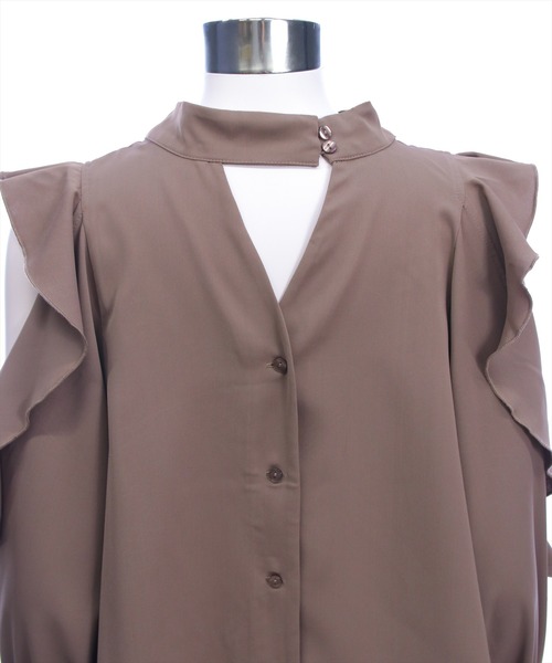 clear（クリア）の「前後2wayオープンショルダーリボンブラウス[大人 フェミニン ガーリー]（シャツ/ブラウス・レディース・モカ/オフホワイト/ブラック・F）」の11枚目の写真