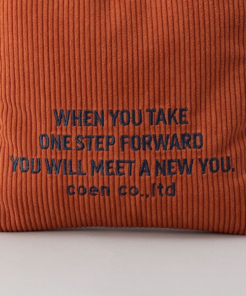 coen(コーエン)の「ロゴ刺繍コーデュロイショルダーバッグ(ショルダーバッグ・レディース・ナチュラル/ライトブルー/ダークグレー/オレンジ・FREE)」の7枚目の写真