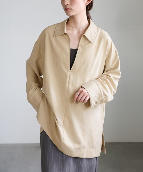ピーチスキンスキッパーオーバーシャツ（シャツ/ブラウス）｜select