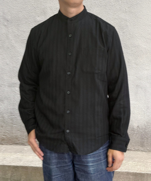 ikka(イッカ)の「イージ-ケアネルバンドカラーシャツ(シャツ/ブラウス・メンズ・ホワイト/チャコール/ブラック/ネイビー・S/M/L/XL)」の2枚目の写真