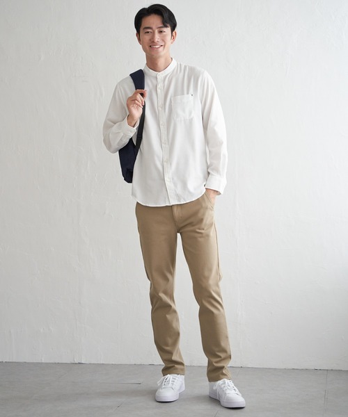 ikka(イッカ)の「イージ-ケアネルバンドカラーシャツ(シャツ/ブラウス・メンズ・ホワイト/チャコール/ブラック/ネイビー・S/M/L/XL)」の5枚目の写真