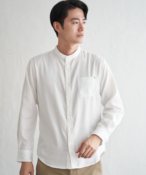 ikka(イッカ)の「イージ-ケアネルバンドカラーシャツ(シャツ/ブラウス・メンズ・ホワイト/チャコール/ブラック/ネイビー・S/M/L/XL)」の7枚目の写真