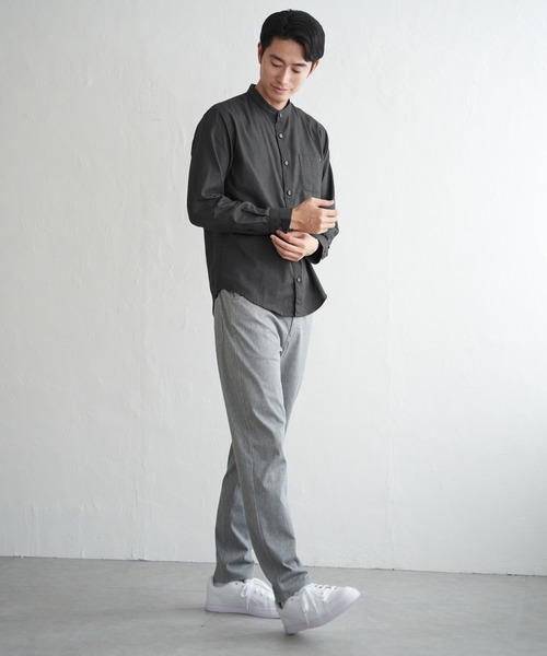 ikka(イッカ)の「イージ-ケアネルバンドカラーシャツ(シャツ/ブラウス・メンズ・ホワイト/チャコール/ブラック/ネイビー・S/M/L/XL)」の13枚目の写真