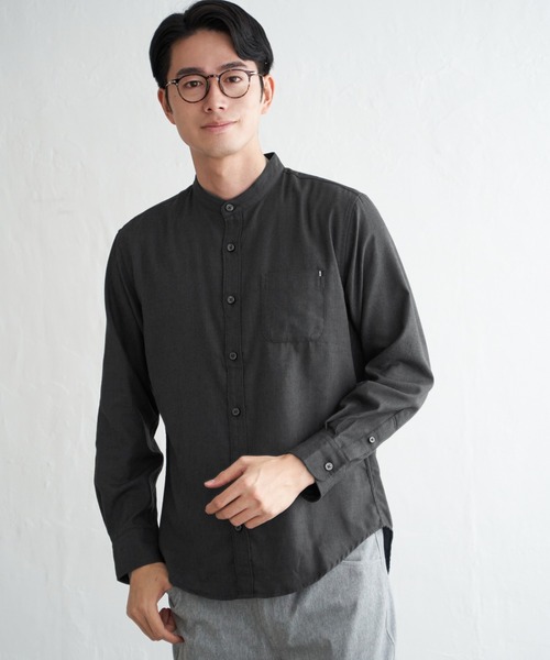 ikka(イッカ)の「イージ-ケアネルバンドカラーシャツ(シャツ/ブラウス・メンズ・ホワイト/チャコール/ブラック/ネイビー・S/M/L/XL)」の11枚目の写真