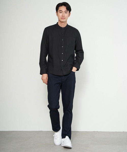 ikka(イッカ)の「イージ-ケアネルバンドカラーシャツ(シャツ/ブラウス・メンズ・ホワイト/チャコール/ブラック/ネイビー・S/M/L/XL)」の9枚目の写真