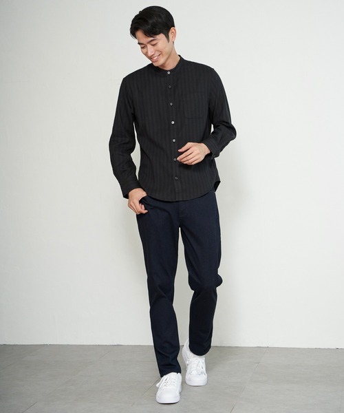 ikka(イッカ)の「イージ-ケアネルバンドカラーシャツ(シャツ/ブラウス・メンズ・ホワイト/チャコール/ブラック/ネイビー・S/M/L/XL)」の10枚目の写真