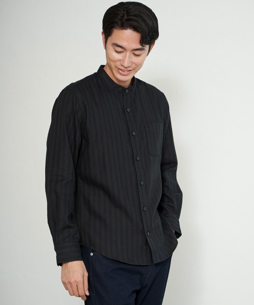 ikka(イッカ)の「イージ-ケアネルバンドカラーシャツ(シャツ/ブラウス・メンズ・ホワイト/チャコール/ブラック/ネイビー・S/M/L/XL)」の8枚目の写真