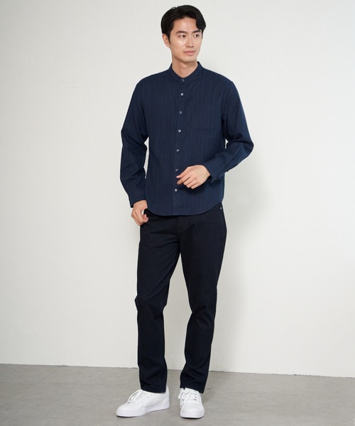 ikka(イッカ)の「イージ-ケアネルバンドカラーシャツ(シャツ/ブラウス・メンズ・ホワイト/チャコール/ブラック/ネイビー・S/M/L/XL)」の15枚目の写真