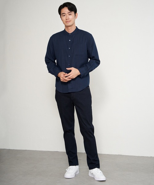 ikka(イッカ)の「イージ-ケアネルバンドカラーシャツ(シャツ/ブラウス・メンズ・ホワイト/チャコール/ブラック/ネイビー・S/M/L/XL)」の16枚目の写真