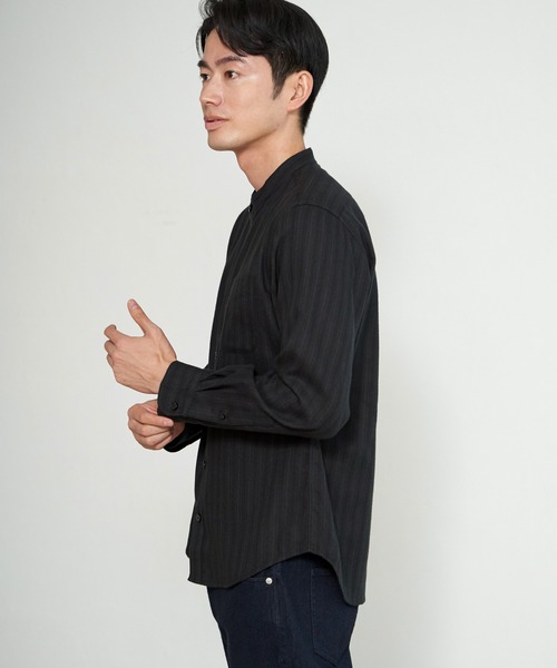 ikka(イッカ)の「イージ-ケアネルバンドカラーシャツ(シャツ/ブラウス・メンズ・ホワイト/チャコール/ブラック/ネイビー・S/M/L/XL)」の18枚目の写真