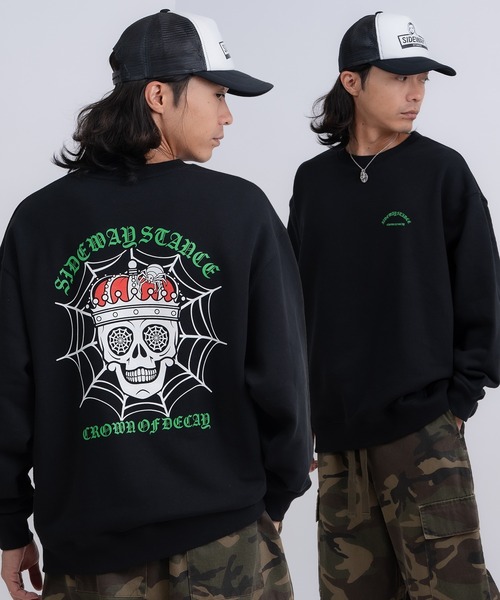 SIDEWAY STANCE（サイドウェイスタンス）の「【入荷禁止】プリント スウェット プルパーカー（スウェット・メンズ・ブラック/グレー/ライトグレー/グレー系1/ライトグレー系/ブラック系1/ブラック系/グレー系/ライトグレー系1・SMALL/LARGE/MEDIUM/X-LARGE）」の3枚目の写真