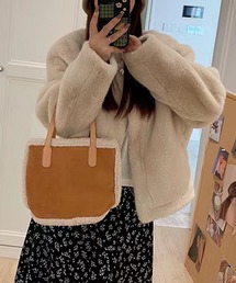 c.u.l（シーユーエル）の「パールボタン ミドル丈 ファージャケット culw868（その他アウター・レディース）」