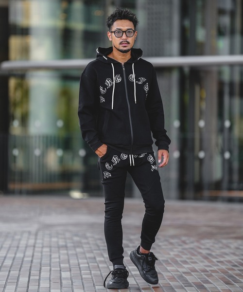 アダムスジャグラー RTEG セットアップ ブラック スウェット RTEG AL&KSジップスウェットパンツ(スウェットパンツ