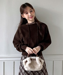 オフショル ニット オフショルダー」に該当するブラウン/茶色系の