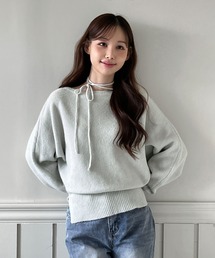 ニット/セーター（グレー/灰色系・オフショルダー）ファッション通販